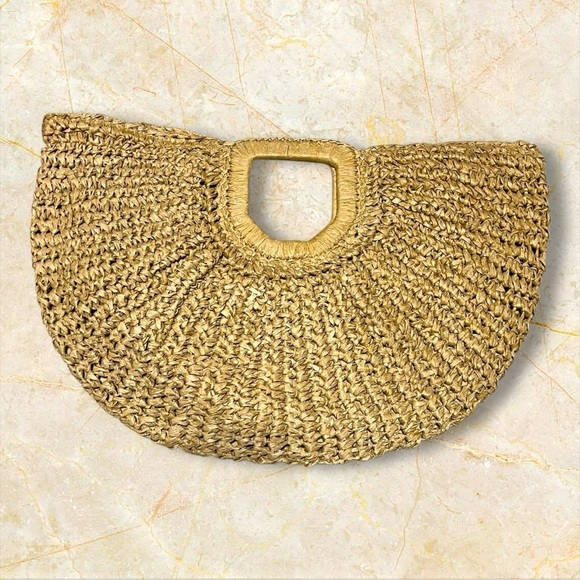 Ramla Raffia Clutch Satchel made in Morocco - Picture 1 of 5